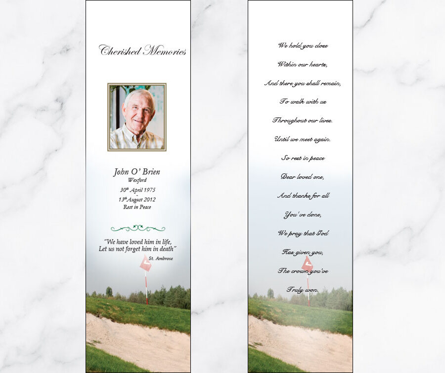 Golf Course Memorial Bookmarks