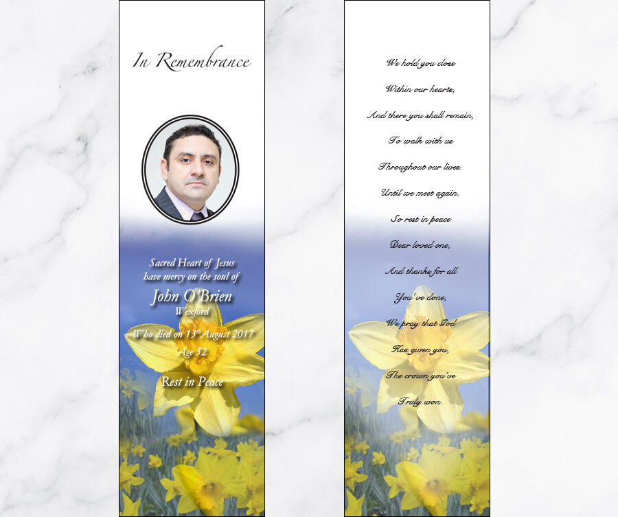 daffodil memorial bookmarks