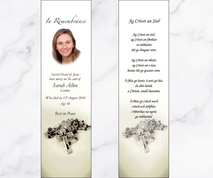 rosary bead memorial bookmarks