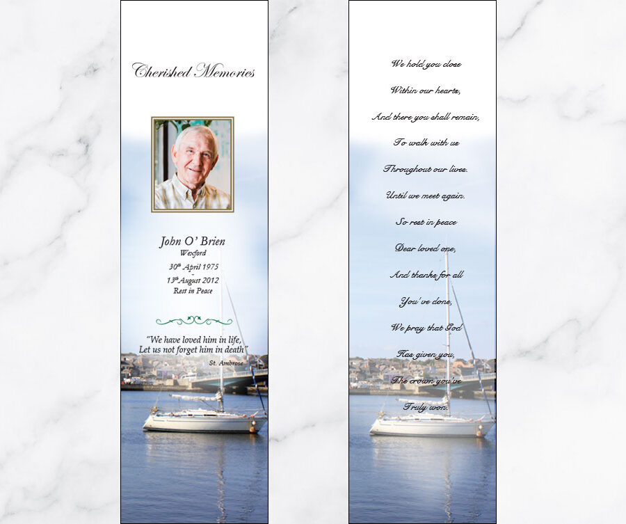 Wexford marina memorial bookmarks