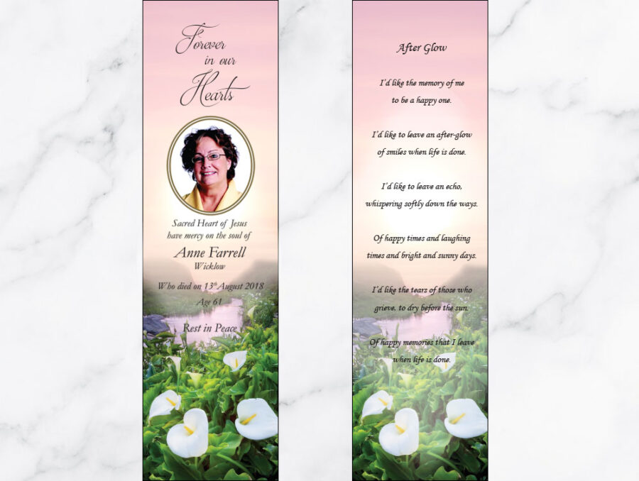 lily pond memorial bookmarks