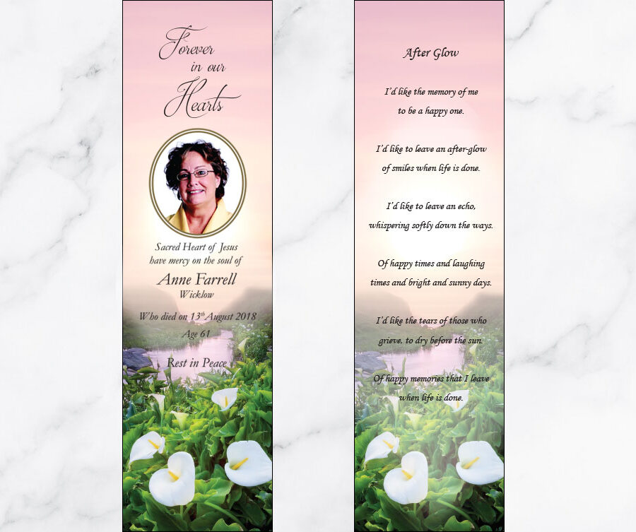 lily pond memorial bookmarks