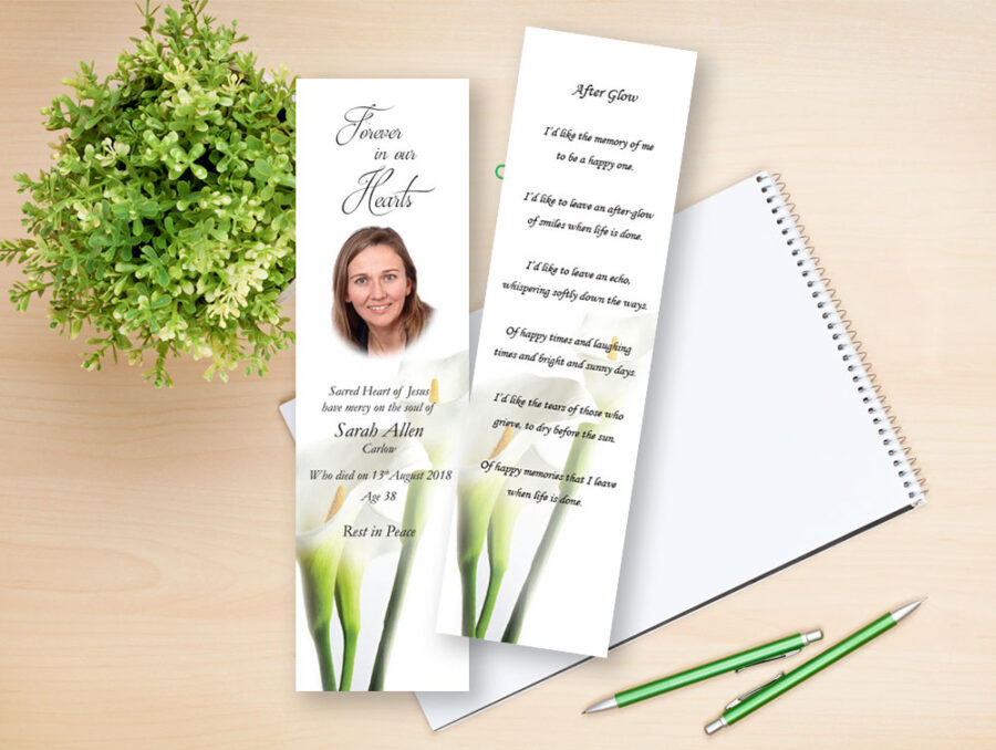 lily memorial bookmarks