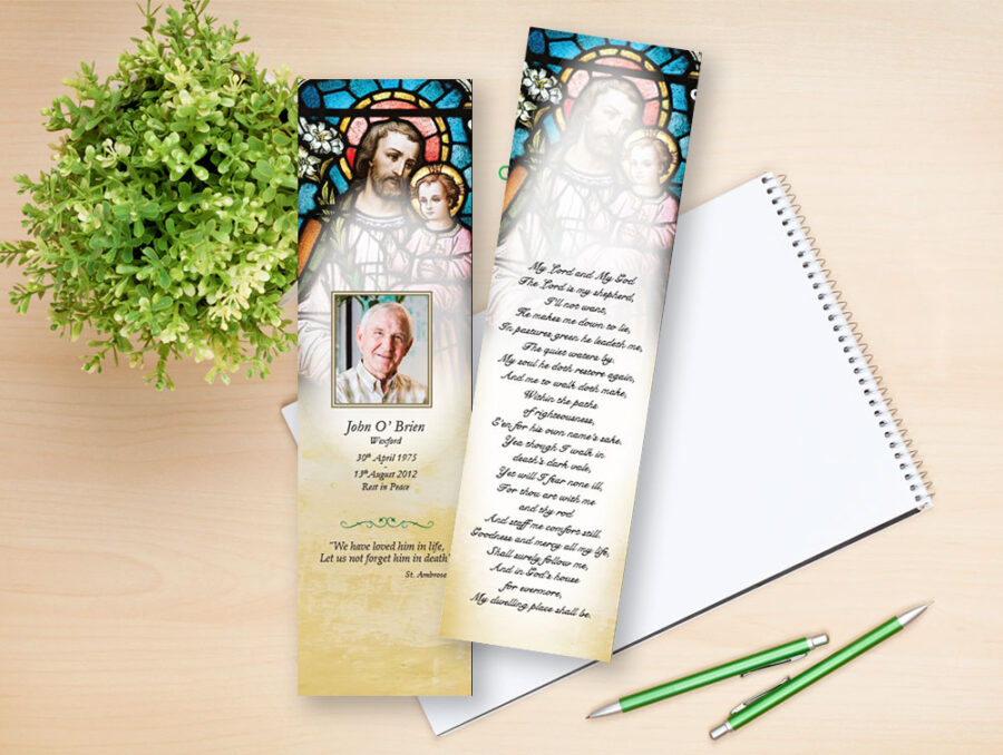 Jesus and Joseph memorial bookmarks