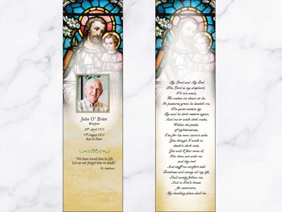 Jesus and Joseph memorial bookmarks
