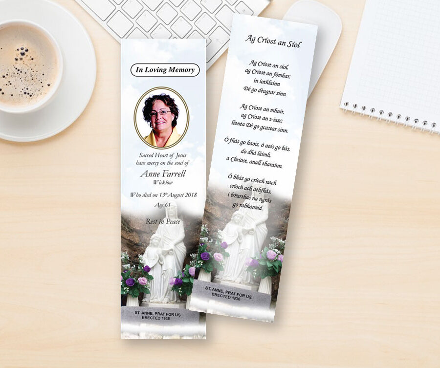 St Anne memorial bookmarks