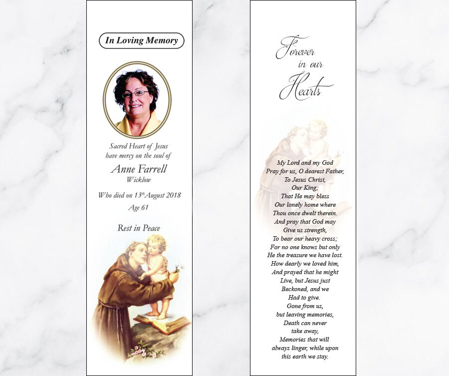 St Francis memorial bookmarks