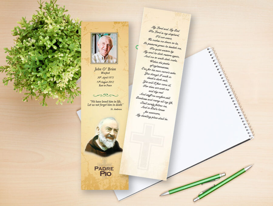 Padre Pio memorial bookmarks