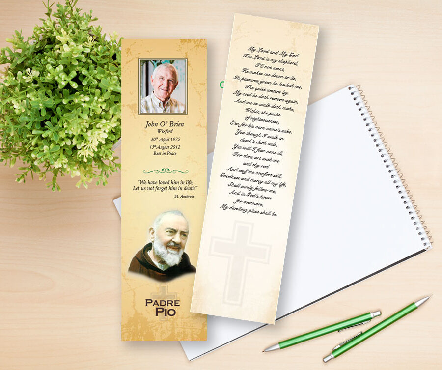 Padre Pio memorial bookmarks