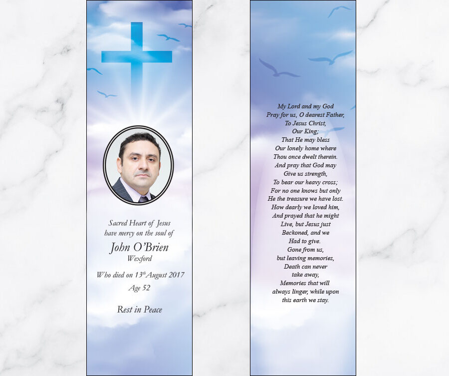 blue cross memorial bookmarks