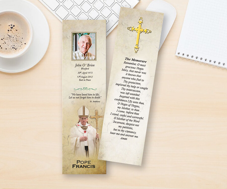 Pope Francis memorial bookmarks