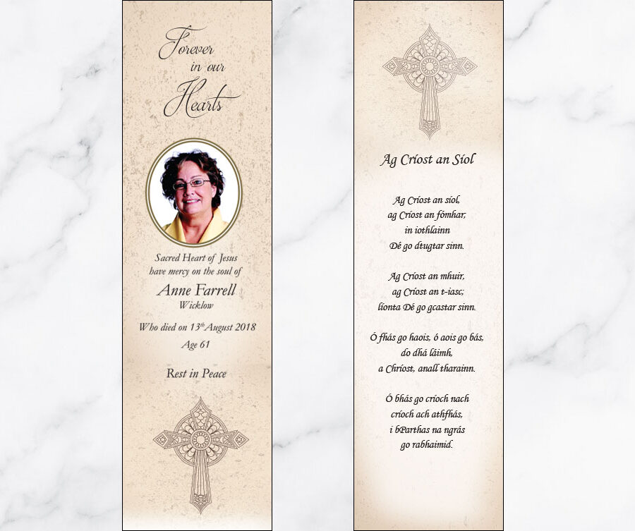 Holy Cross memorial bookmarks