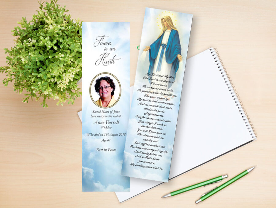 Our Lady memorial bookmarks
