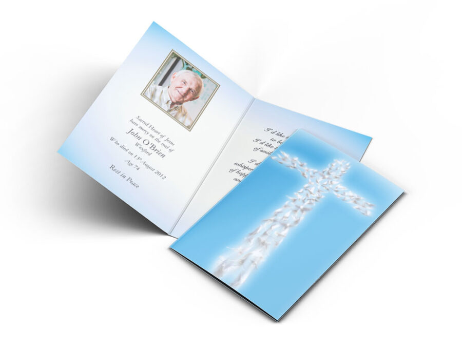 Memorial Card White Cross