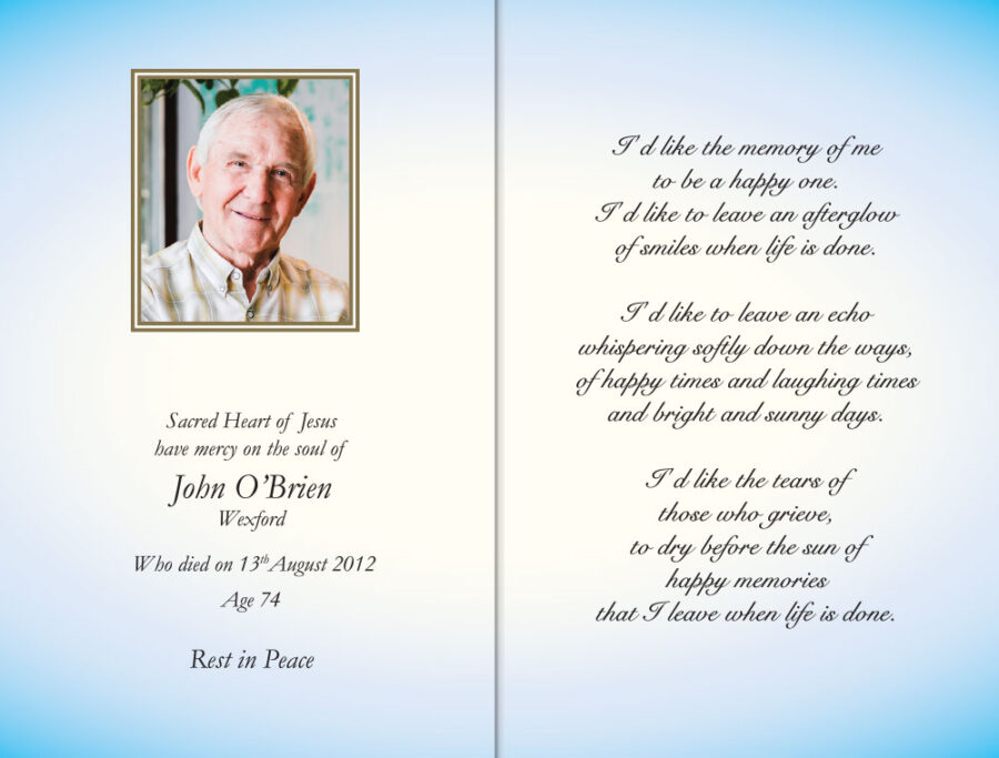 White Cross Memorial Cards