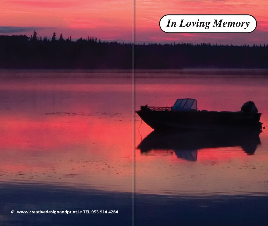 sunset fishing memorial cards