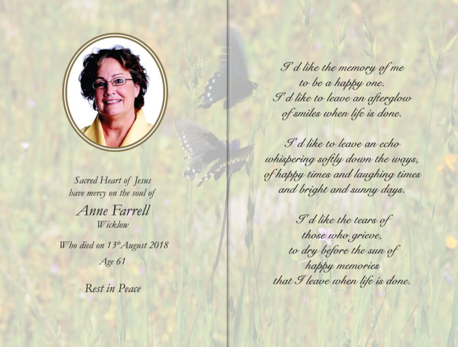 butterfly memorial cards