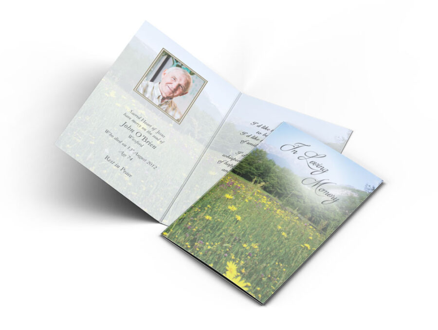 wild flowers memorial cards