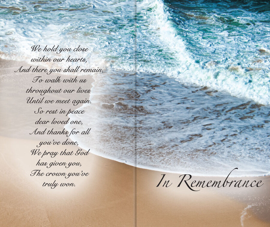 beach shore Memorial Cards