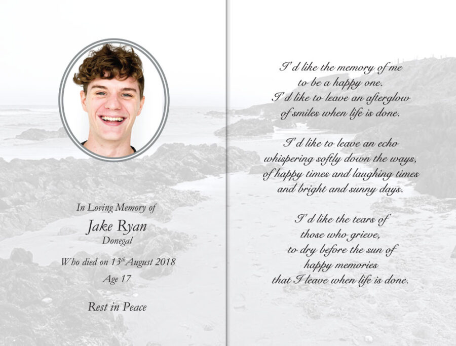 Black and White Memorial Cards