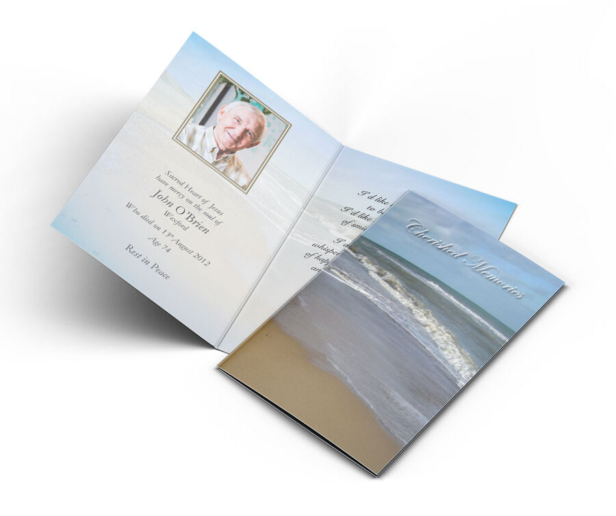 sandy beach Memorial Cards