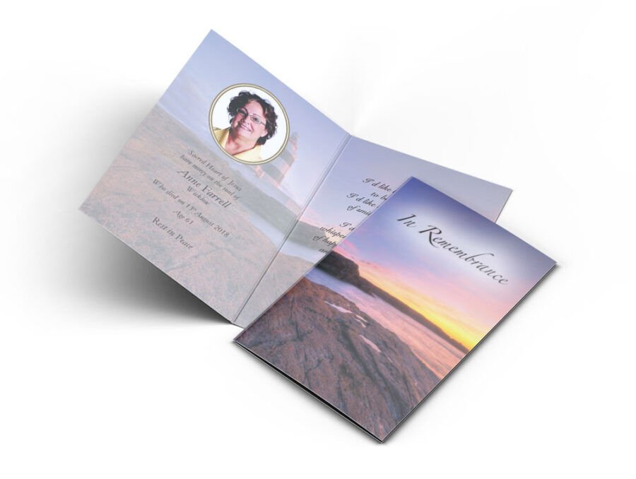 Lighthouse Sunset Memorial Cards