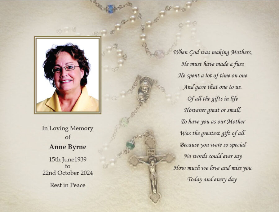 Rosary Cross Memorial Cards
