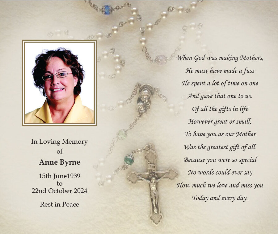 Rosary Cross Memorial Cards