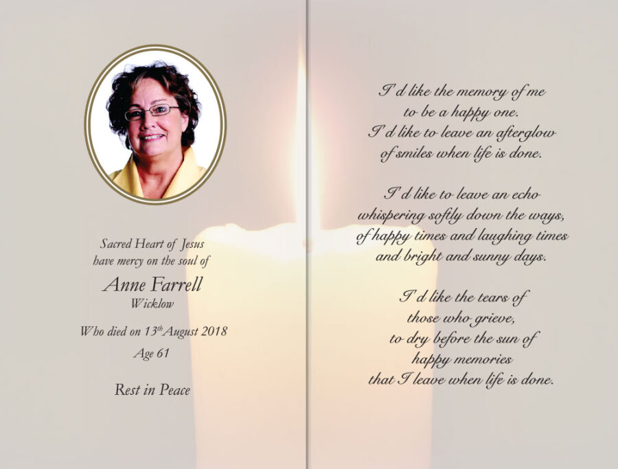 Candle Memorial Cards
