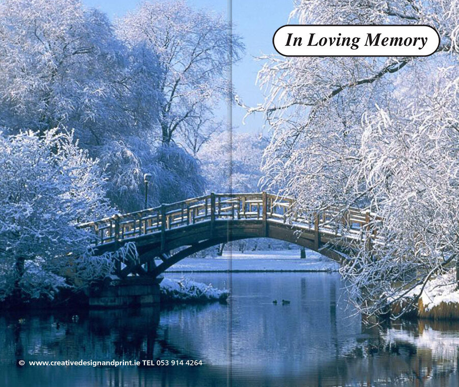 winter scene memorial cards