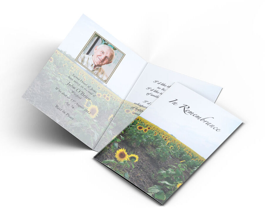 Sunflowers Memorial Card