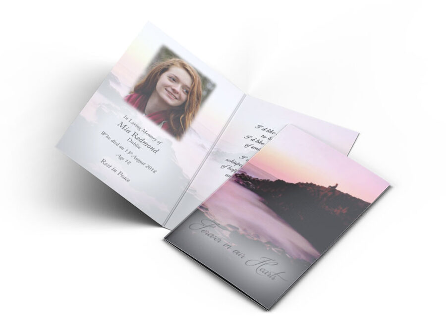 twilight beach Memorial Cards