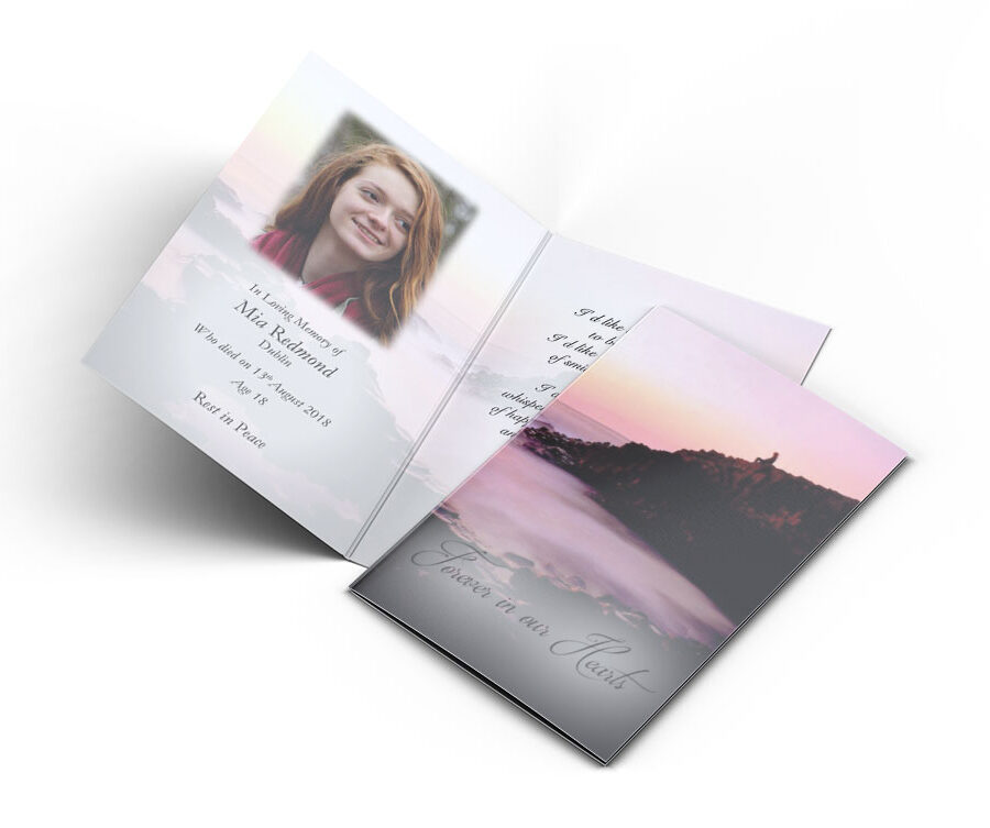 twilight beach Memorial Cards