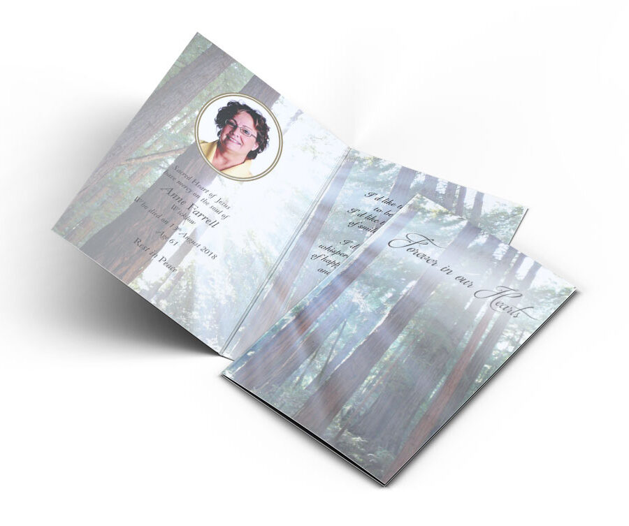 forest sun Memorial Cards