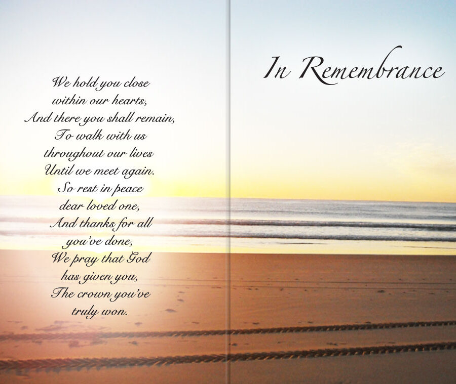 sunrise beach memorial cards
