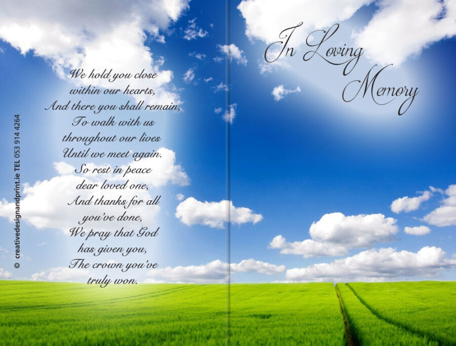 farm field memorial cards