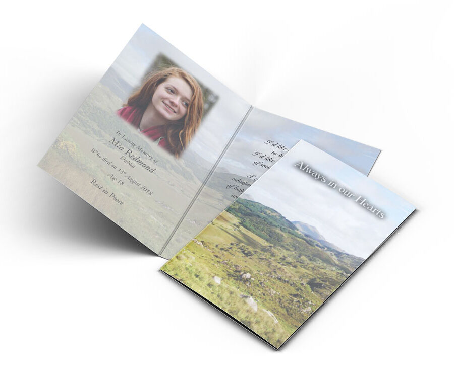 irish field memorial cards
