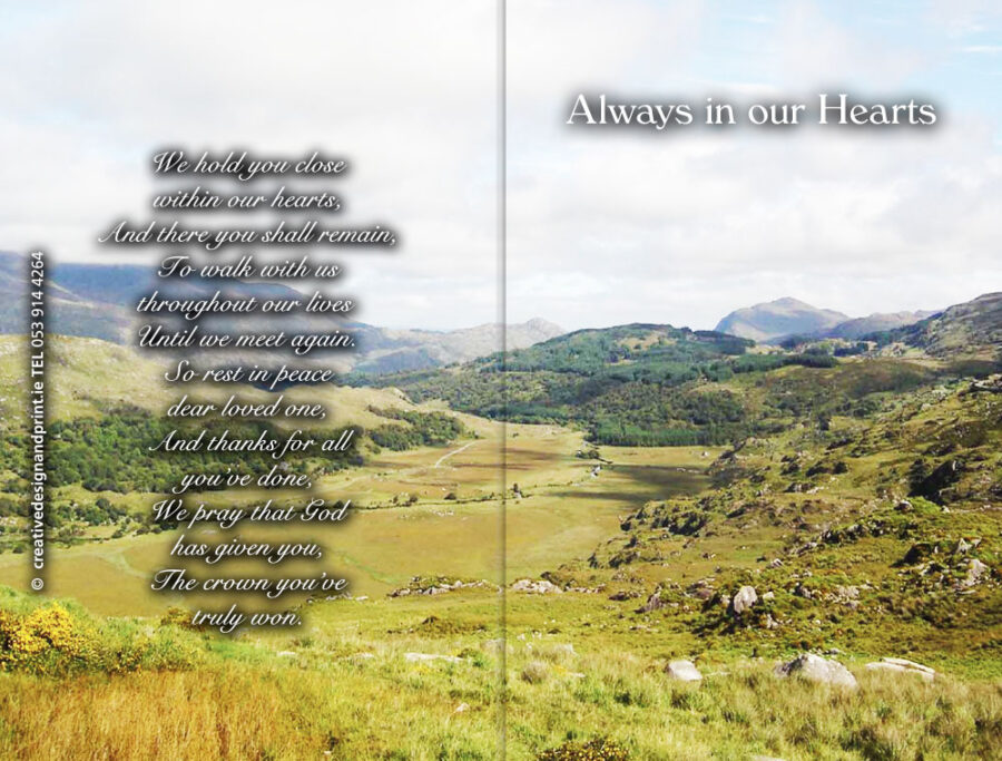 irish field memorial cards