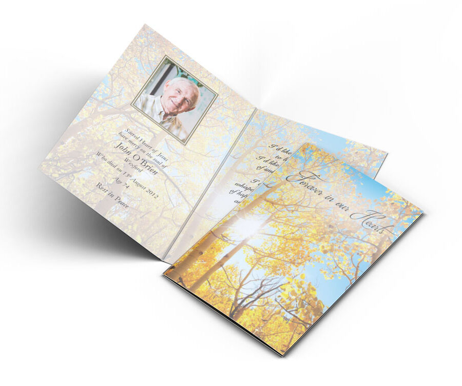 autumn forest memorial cards