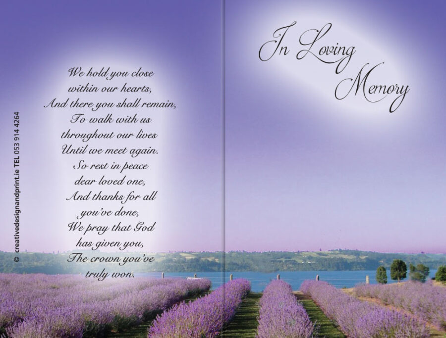 lavender field memorial cards