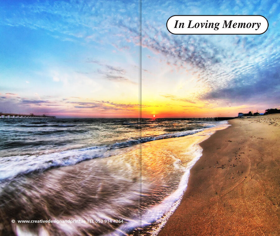 morning beach memorial cards