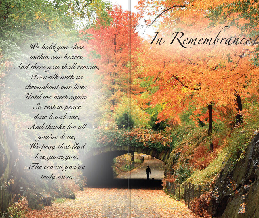 Autumn park memorial cards