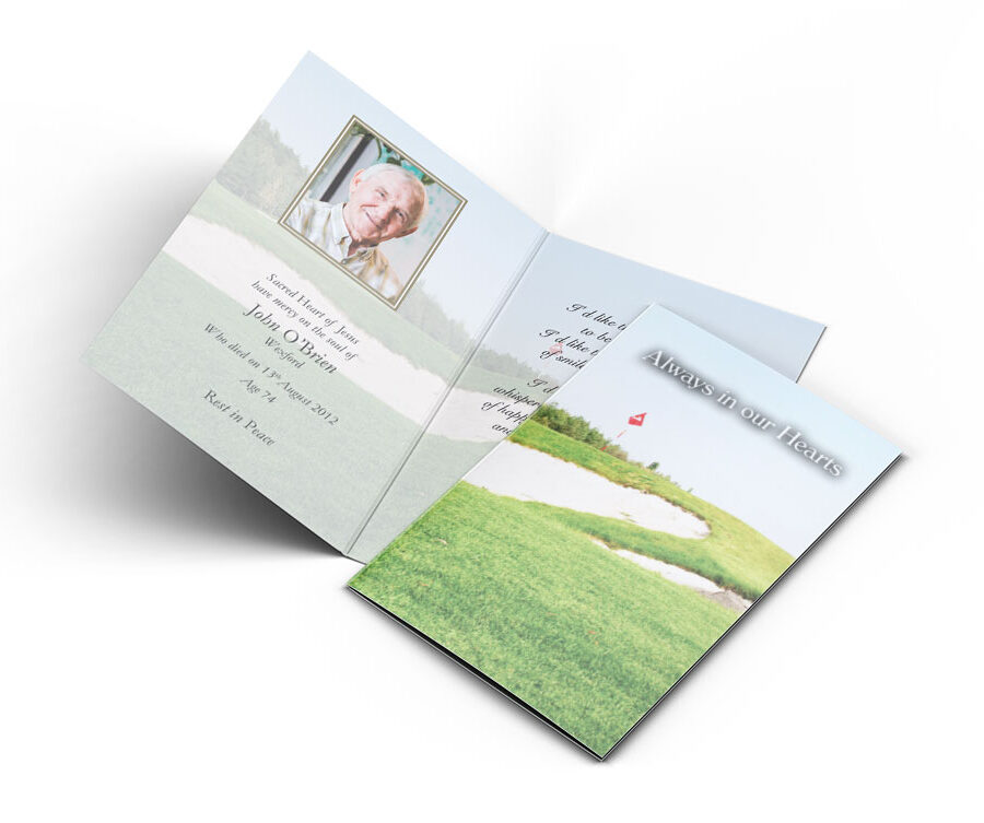 golf course memorial cards