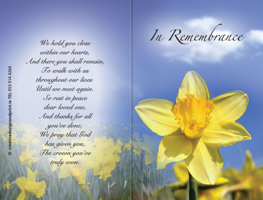 daffodil memorial cards