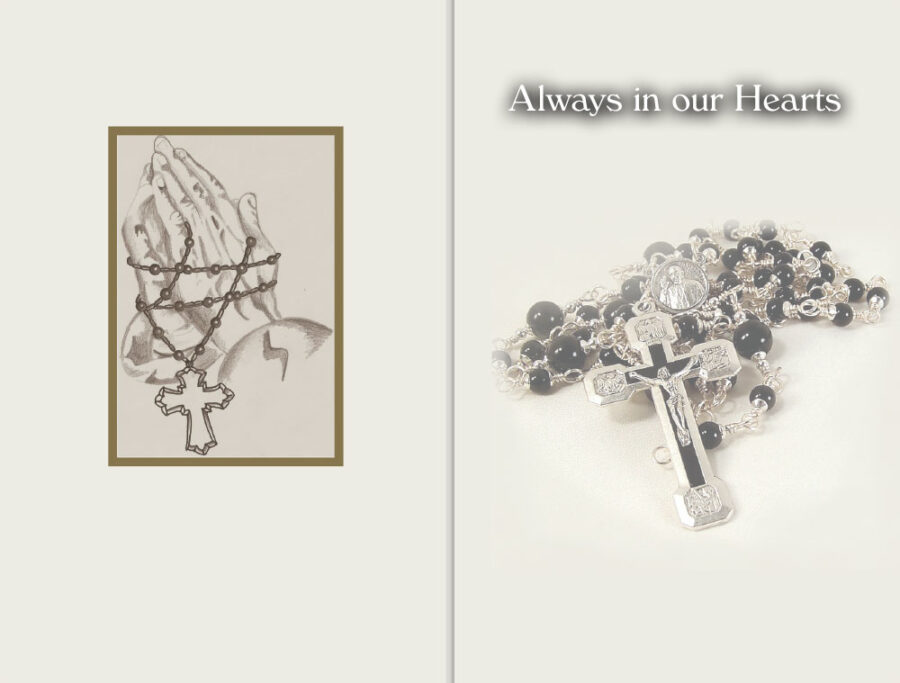 rosary bead memorial cards