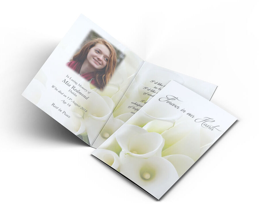lilies memorial cards