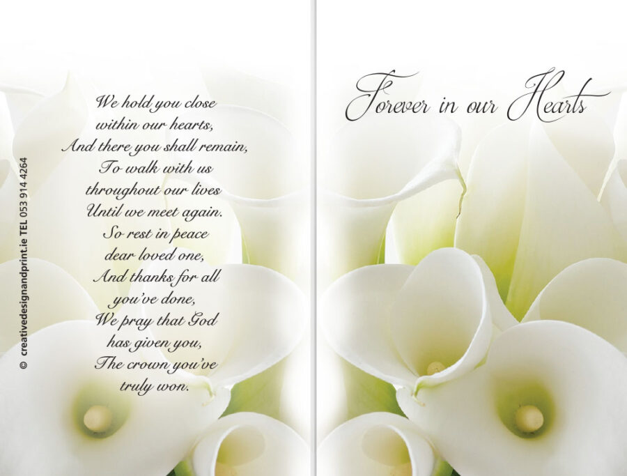 lilies memorial cards