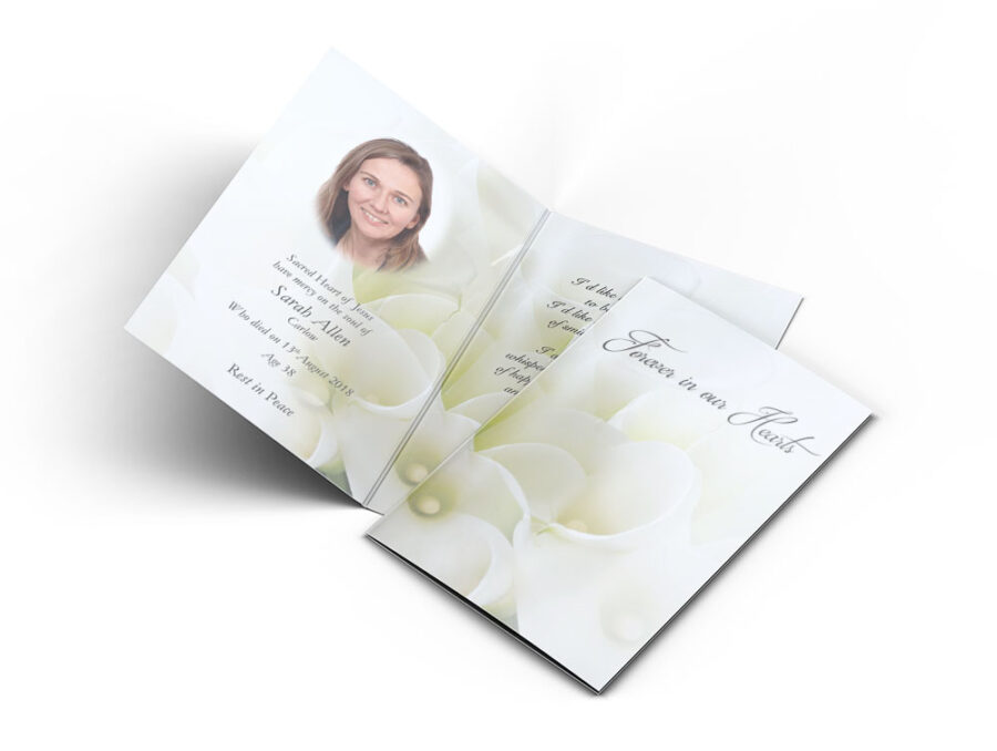lily memorial cards