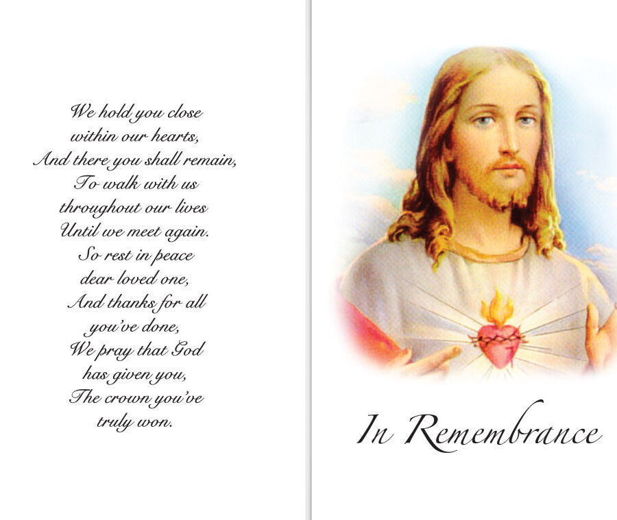 Jesus memorial cards