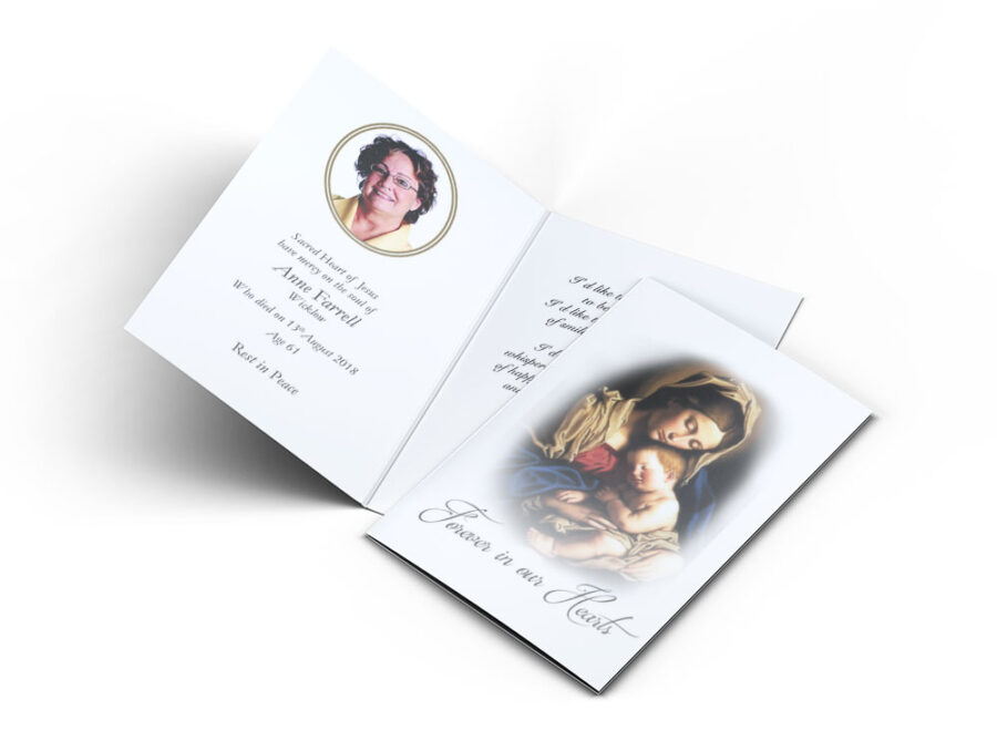 Mary & Baby Jesus Memorial cards